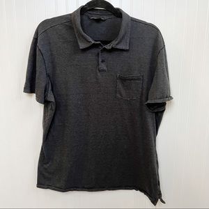 John Varvatos Star USA Charcoal Gray Short Sleeve Pocket Polo Shirt Men’s XL